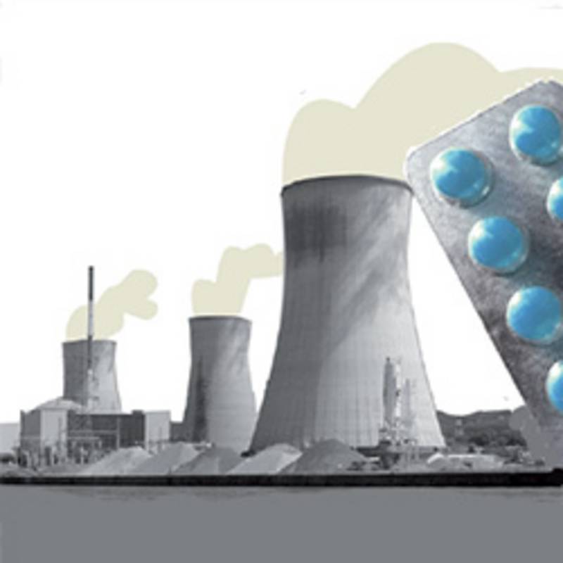 Hochdosierte Jodtabletten schützen im Fall einer Atomkatastrophe vor Schilddrüsenkrebs, Grafik: IPPNW