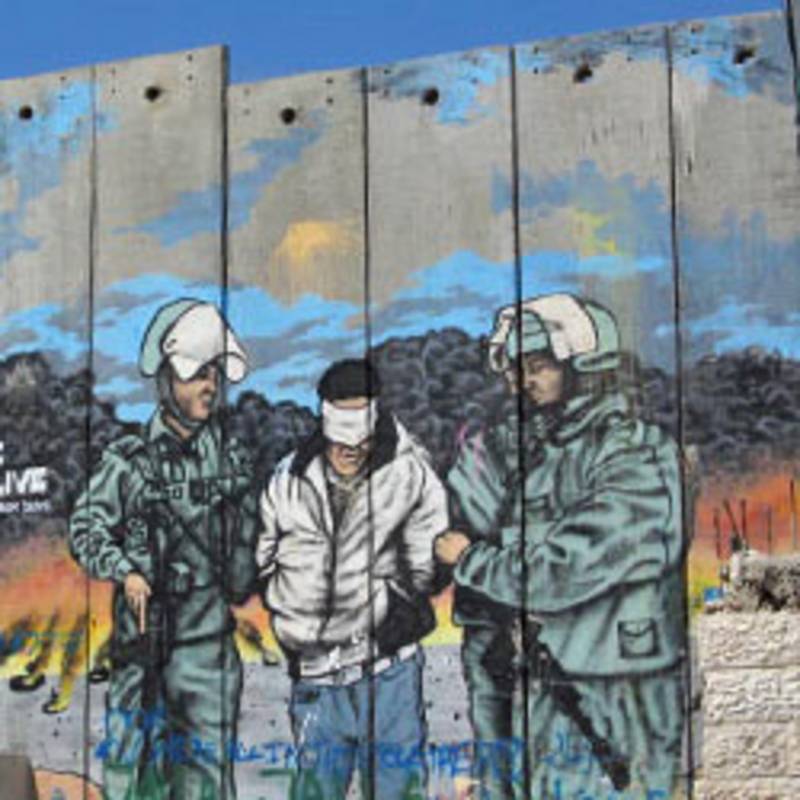 Graffiti an der Mauer / Aida Refugee Camp/Bethlehem. Foto: IPPNW 2014