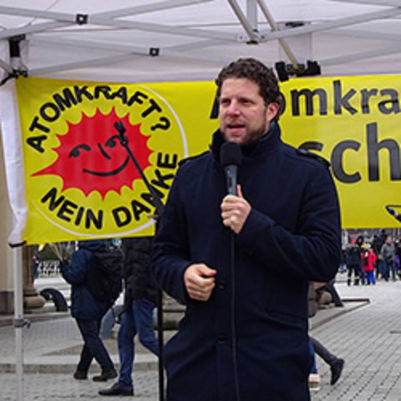 Der IPPNW-Vorsitzende Dr. Alex Rosen bei der Fukushima-Demonstration am 7. März 2020 in Berlin, Foto: IPPNW