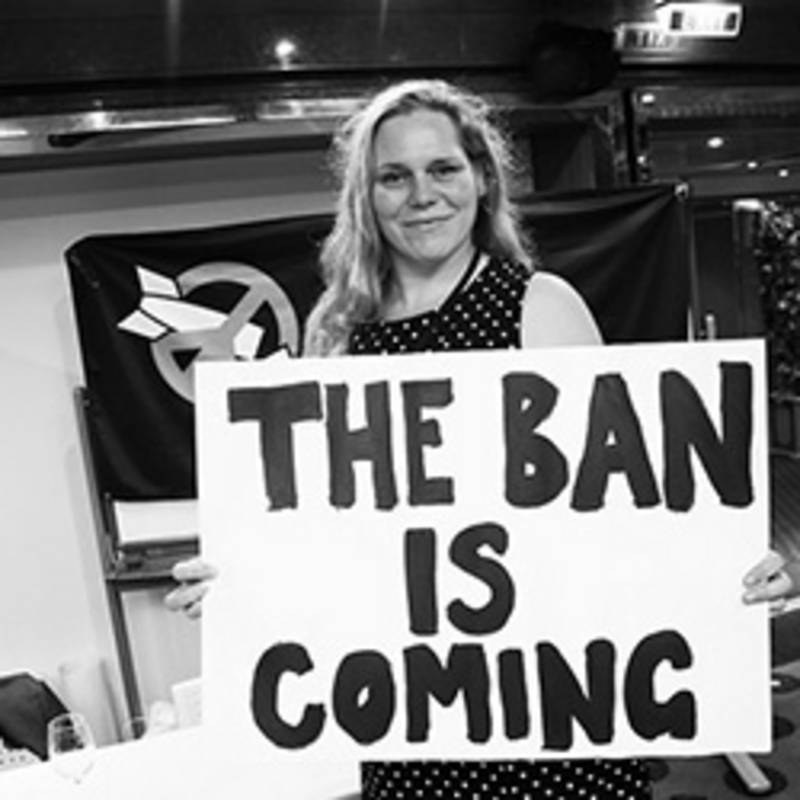 Susi Snyder, Nuclear Disarmament Programme Manager, PAX, aboard the Peace Boat in New York in October 2016, Foto: www.icanw.org