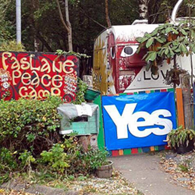 Faslane Peace Camp am 18. Sept 2014. Foto: Faslane Peace Camp