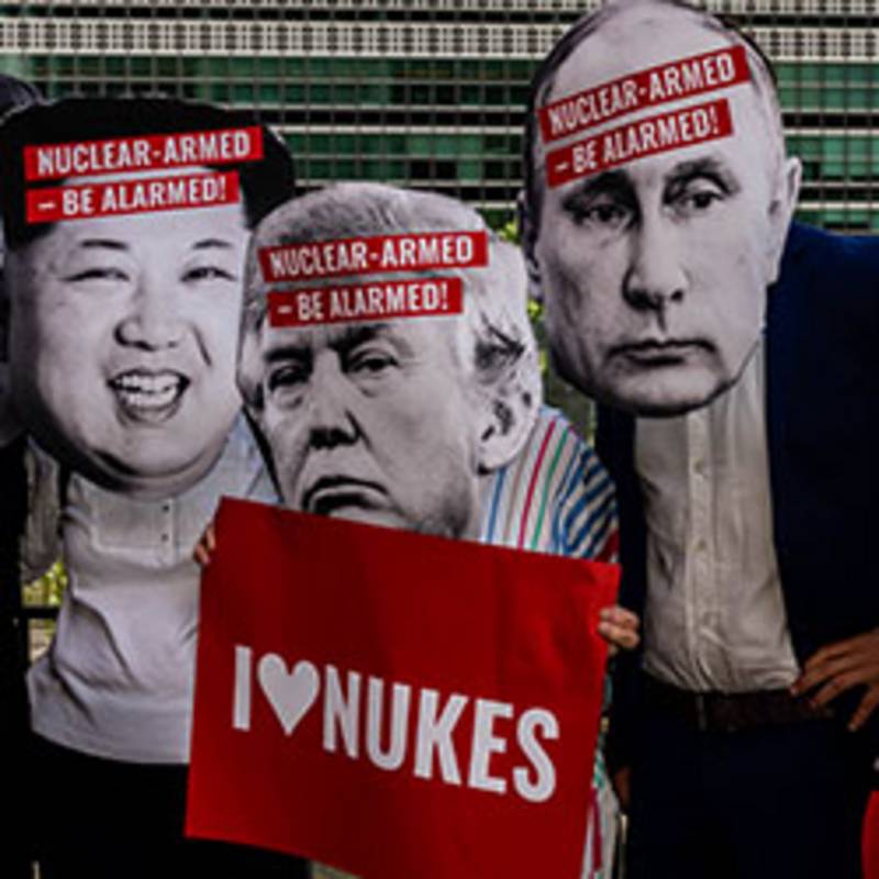 Protestaktion anlässlich der Verhandlungen über das UN-Atomwaffenververbot am 28.07.2017 in New York, Foto: ICAN