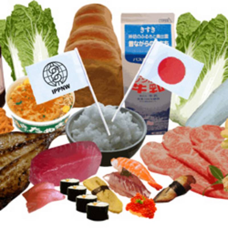 Die Nahrungskette in Japan ist seit 2011 durch Fukushima vielfach belastet mit Radionukliden. Grafik: IPPNW