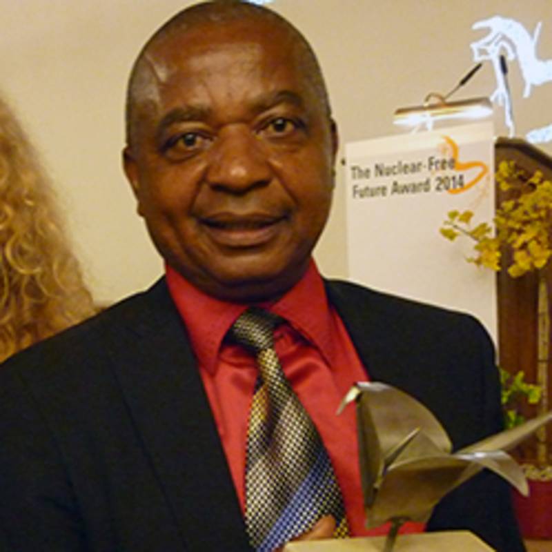 Der diesjährige Preisträger des „Nuclear Free Future Award“ in der Kategorie „Widerstand“, Golden Misabiko.