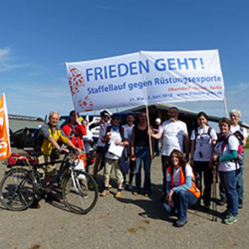 Staffellauf gegen Rüstungsexporte "Frieden geht" von Oberndorf bis Berlin, Foto: IPPNW