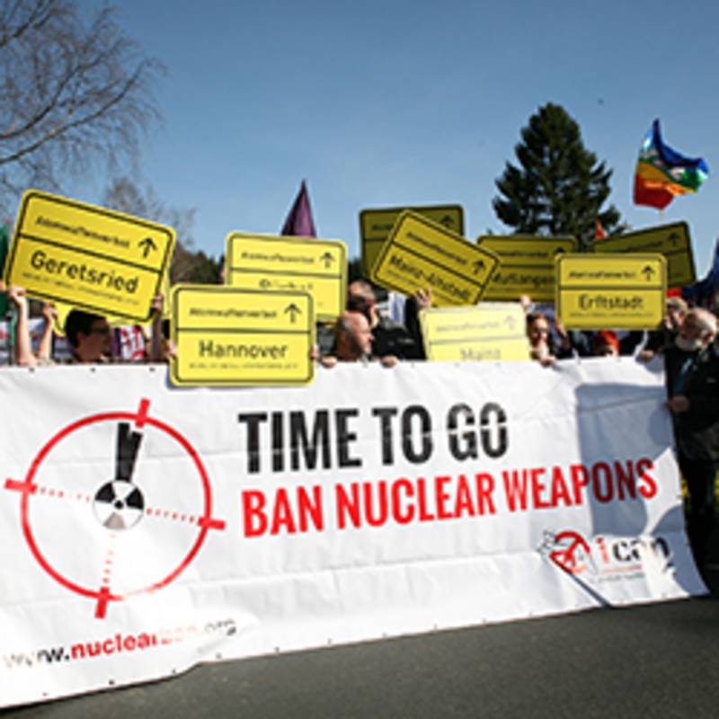 Auftakt der Aktionspräsenz "20 Wochen gegen 20 Bomben" am 26.03.2017 in Büchel, Foto: atomwaffenfrei.jetzt