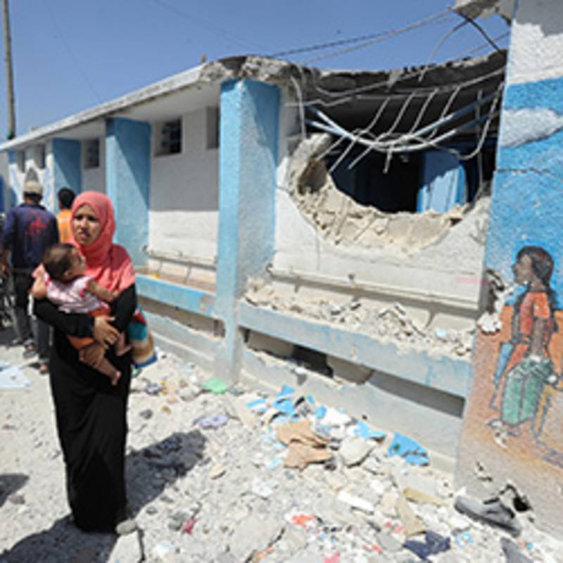 UN-Schule in Gaza, die am 30.7.2014 von israelischen Bomben getroffen wurde. Creative Commons: UN Photo/Shareef Sarhan