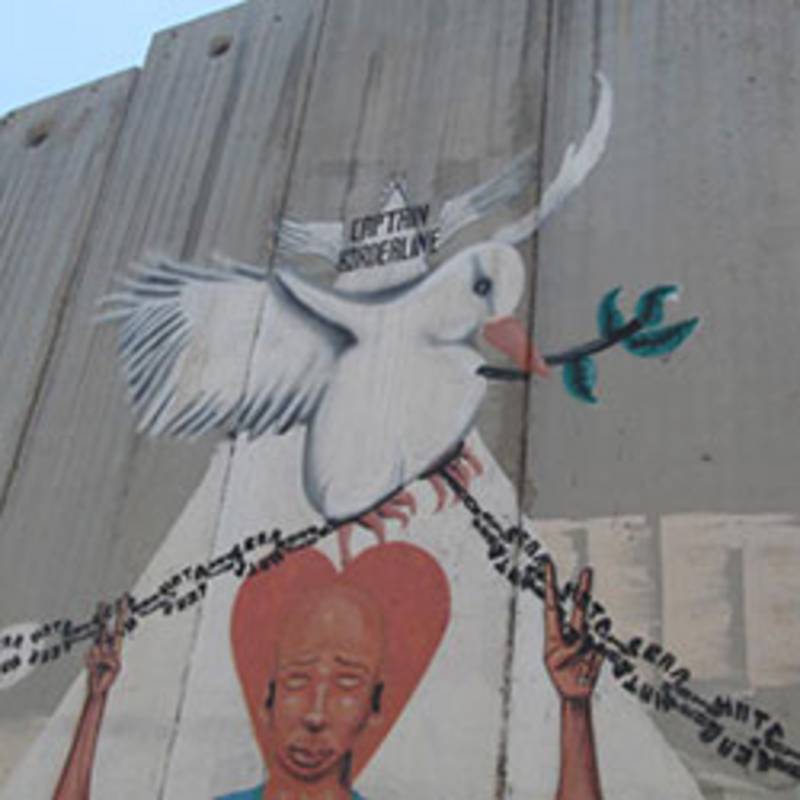 Graffiti an der Mauer in Bethlehem, Foto: IPPNW