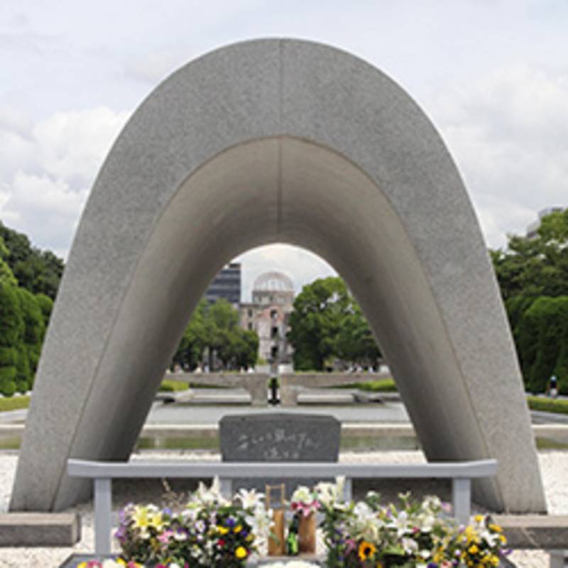 Das Hiroshima Ehrenmal im Friedenspark. Foto: IPPNW