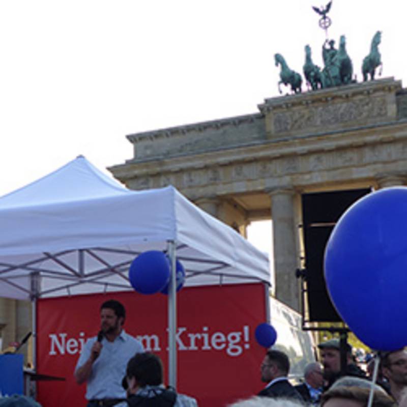 Kundgebung: Nein zum Krieg! am 18. April 2018 in Berlin, Foto: IPPNW