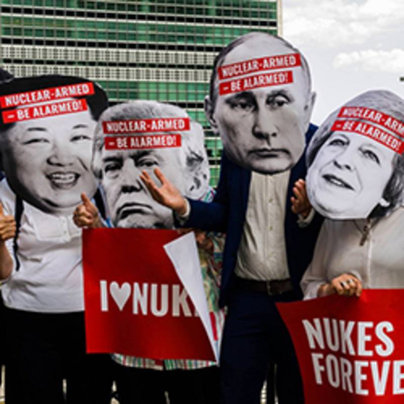 Protestaktion gegen Atomwaffenstaaten in New York anlässlich der Atomwaffenverbotsverhandlungen, Foto: Ralf Schlesener, ICAN