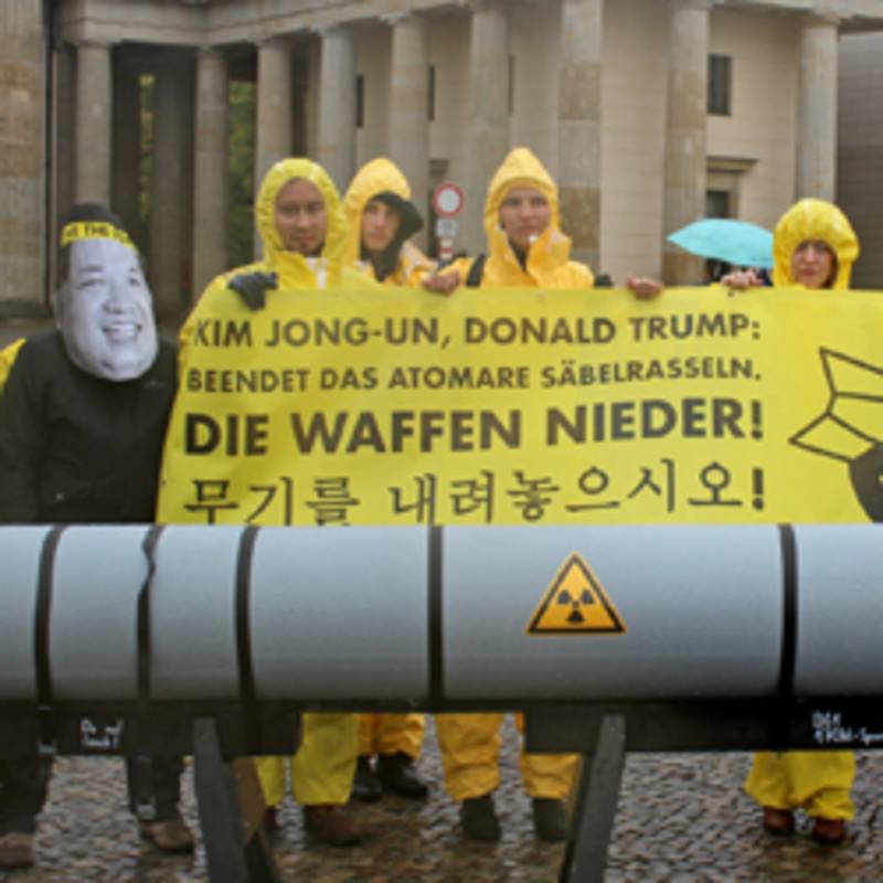 Protestaktion: USA versus Nordkorea, Foto: ICAN Germany